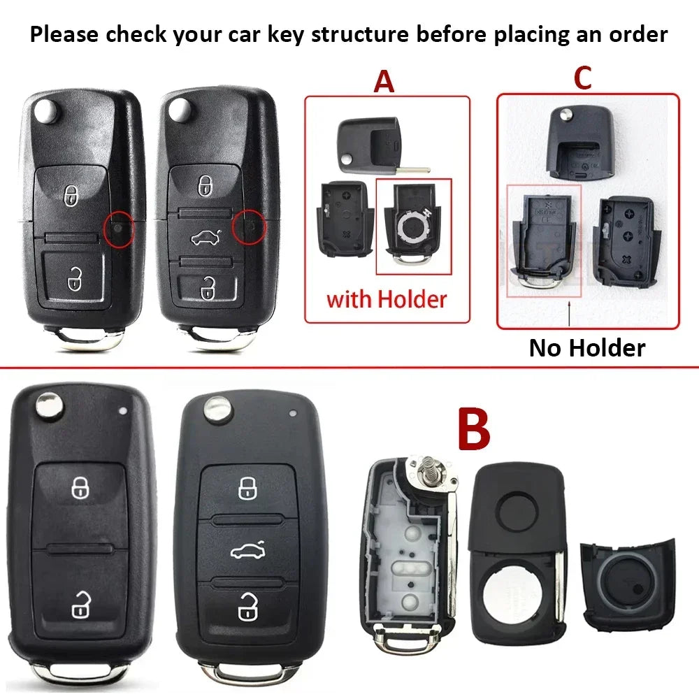 Car Key Fob Case Shell Housing for Vw B5 for Volkswagen Beetle/Caddy/Passat/Golf/Jetta/P detail view