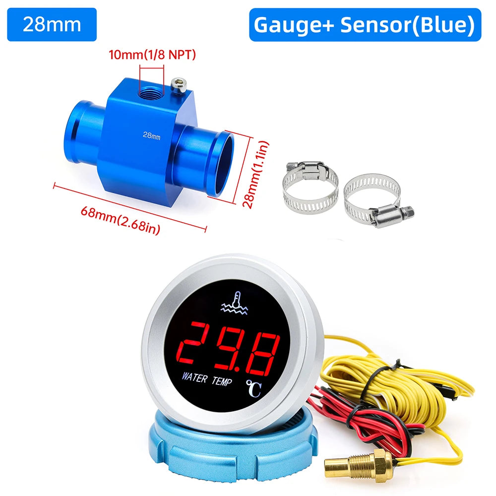 Car Water Temperature Gauge With 10mm Temp Sensor | Digital LCD Display for Car Tru additional angle