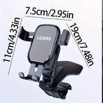 Lcars Metal-Textured Multifunctional Car Phone Holder, with Metal Clamp Arm and Abs Plastic Material, Used for Phone Navigation and Entertainment, Does Not Block the Line of Sight, Can Be Adjusted to Multiple Angles, Supports