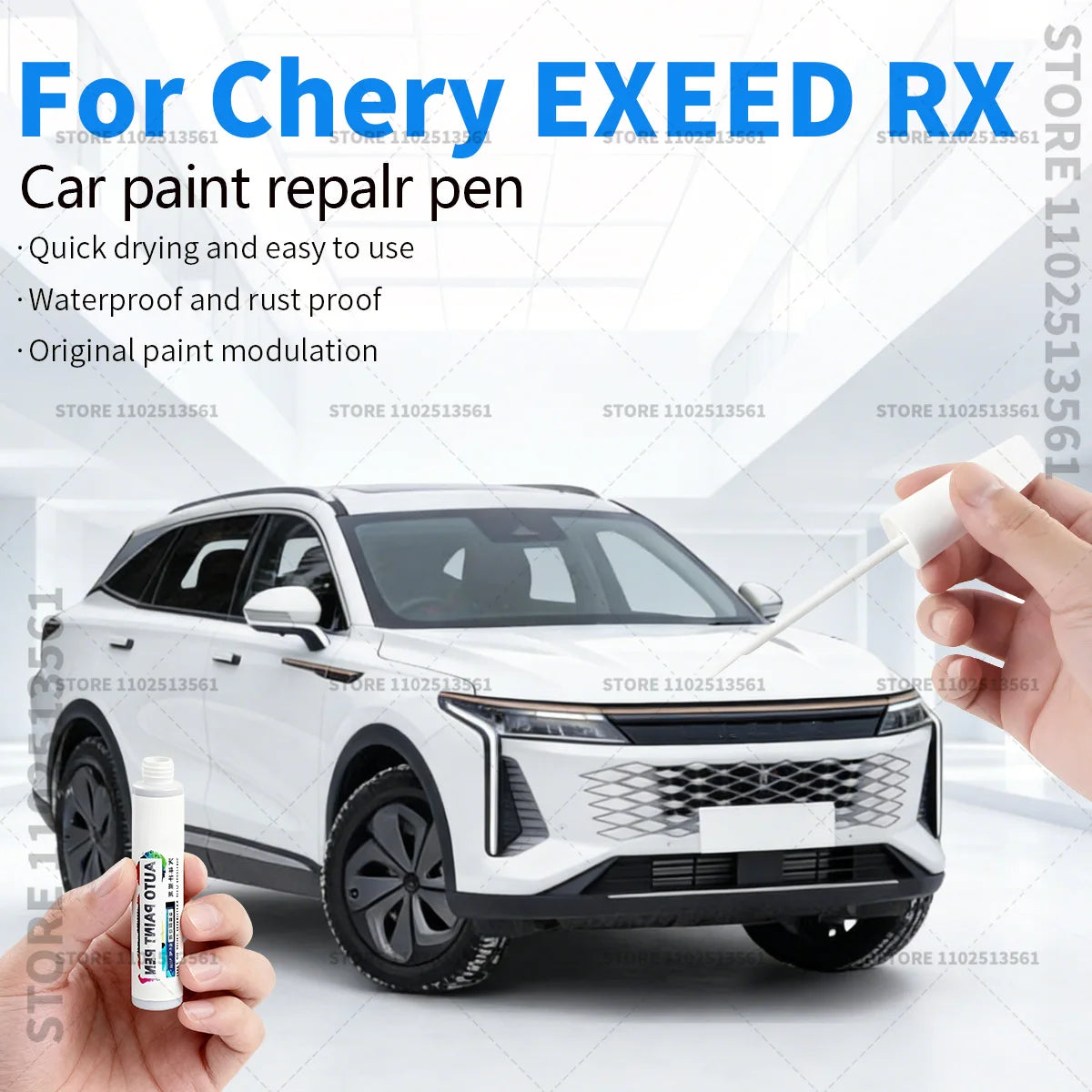 For Chery EXEED RX Black Ivory White Parrot Green Blue Grey Car Paint Repair Pen Touch Up Scratch Re