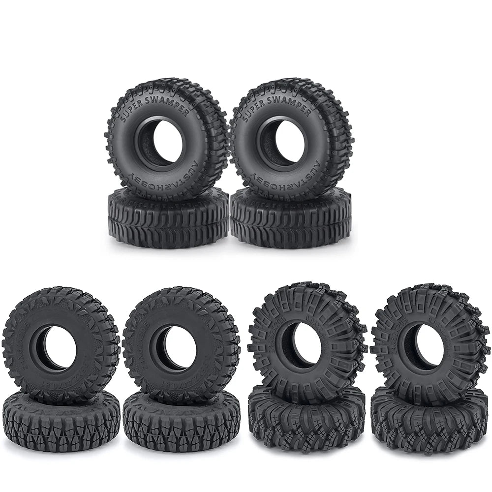 AXSPEED 4PCS 1.0" Rubber Tyres Mud Terrain Wheel Tires 50/54/58/62/64/65mm for 1/18 1 lifestyle view