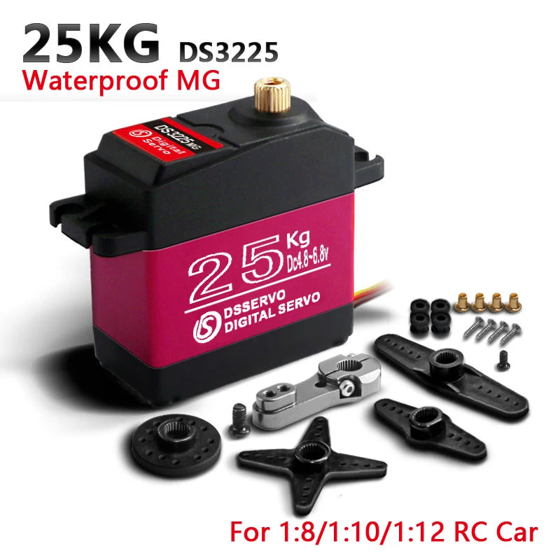 Waterproof Metal Gear Digital Servo for 1/8 1/10 Scale RC Cars close-up view
