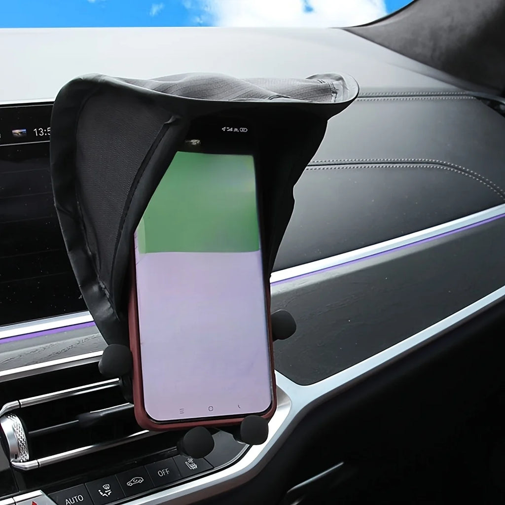 Car Dashboard Phone Sunshade, Vertical Sunshade for Dashboard Phone, Car Phone Umbr additional angle