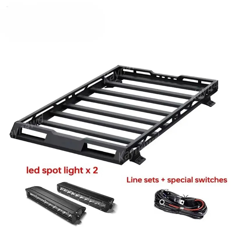 Aluminum Roof Rack Box With LED Spotlights for Suzuki Jimny 1998-2018 | Off Road 4x additional angle