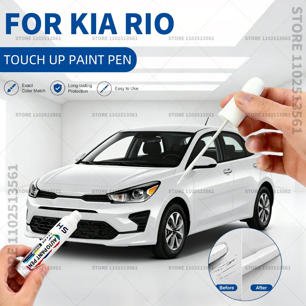 Touch Up Paint Pen for Car Scratch Repair Quick Dry Auto Paint Brush for Minor Paint Damage For KIA