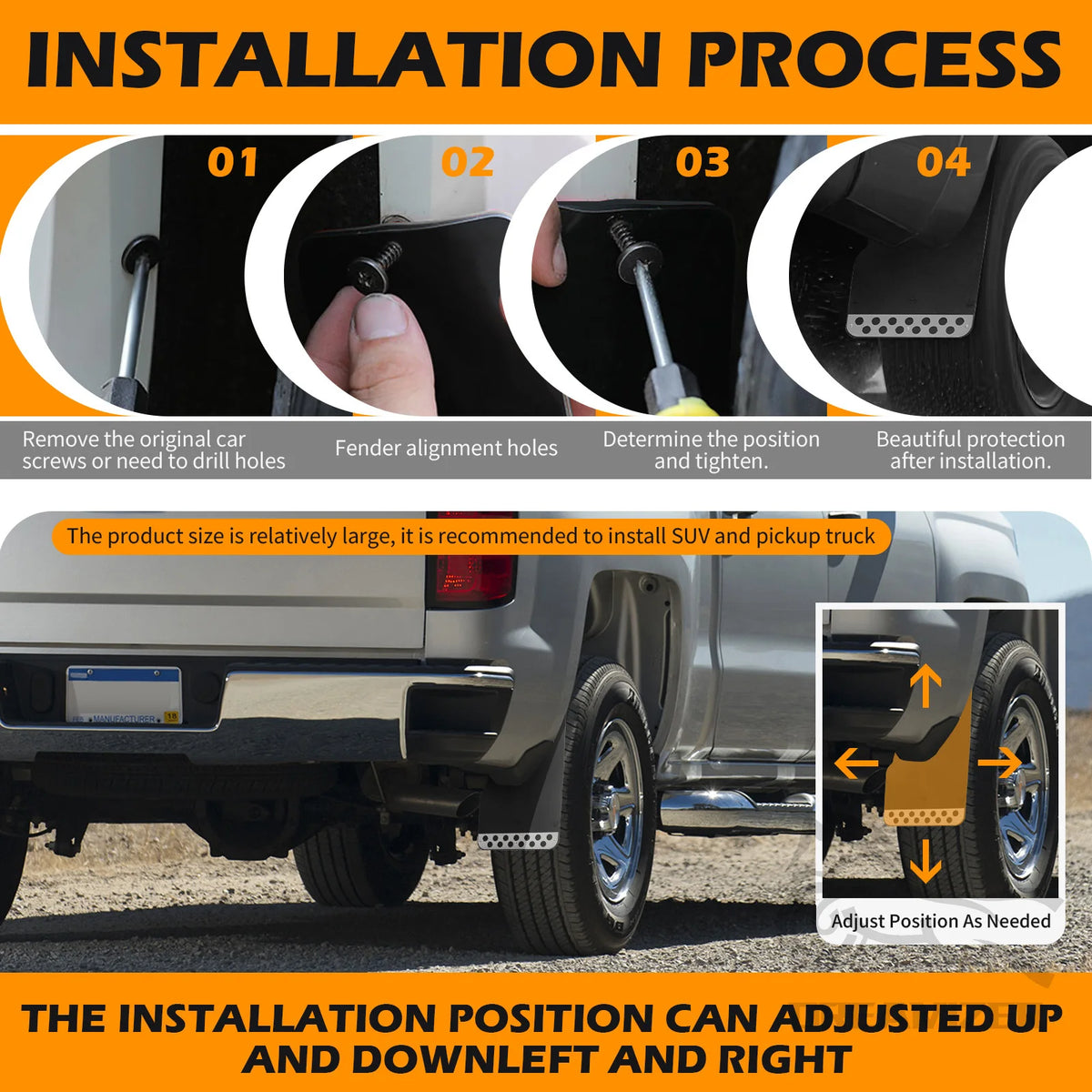 Universal 4PCS Truck Mud Flaps Heat-Resistant Car Splash Guards Trucks Mud Guards Wea lifestyle view