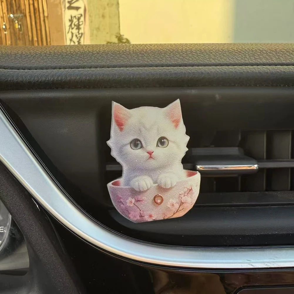 Car Cat Air Freshener Diffuser Car Air Outlet Perfume Clips Air Outlet Aroma Diffuser Ventilation Clip Car Interior Decoration