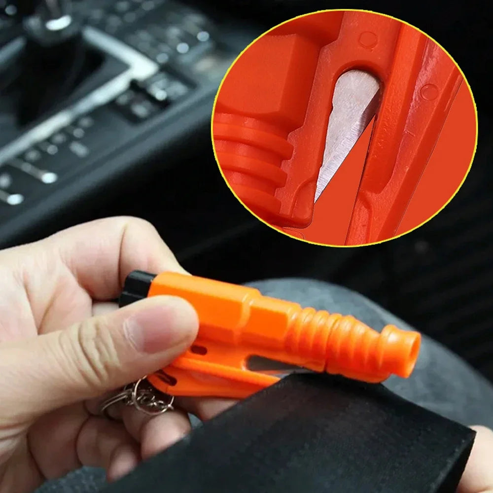 Mini Car Safety Hammer to Break Glass close-up view