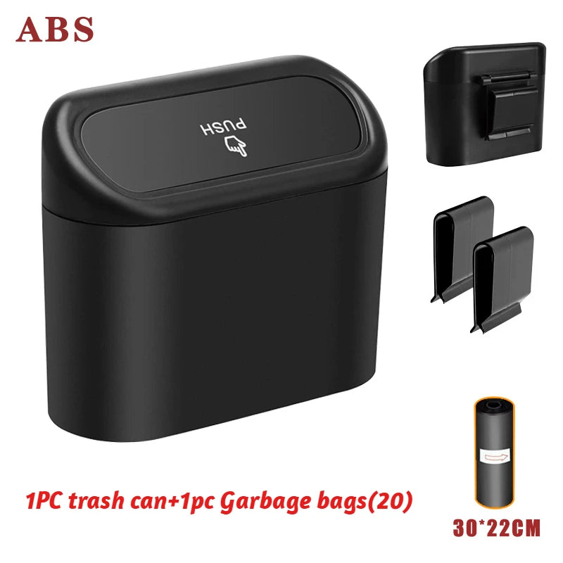 Hanging Car Trash Can Car Flip Top Trash Can Interior Trash Storage ABS Trash Can with L detail view