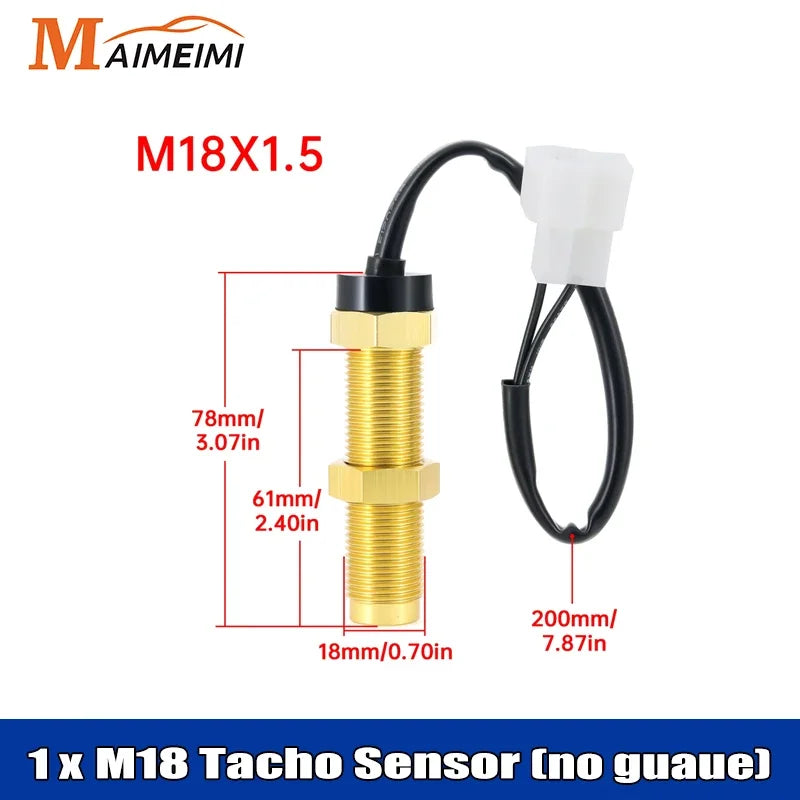 85mm Tachometer Gauge with Digital Hourmeter RPM Sensor | Universal for Car Boat alternate view
