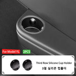 For Tesla Model YL 2026+ Third Row Silicone Cup Holder Insert | Center Console Water lifestyle view