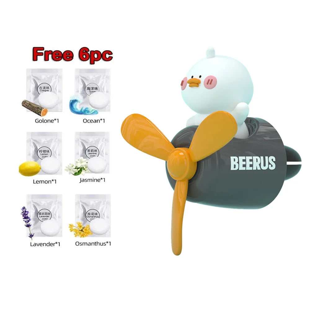 Pilot Bear Car Air Freshener Vent Clip | Cute DIY Perfume Diffuser for Car Air Outl additional angle