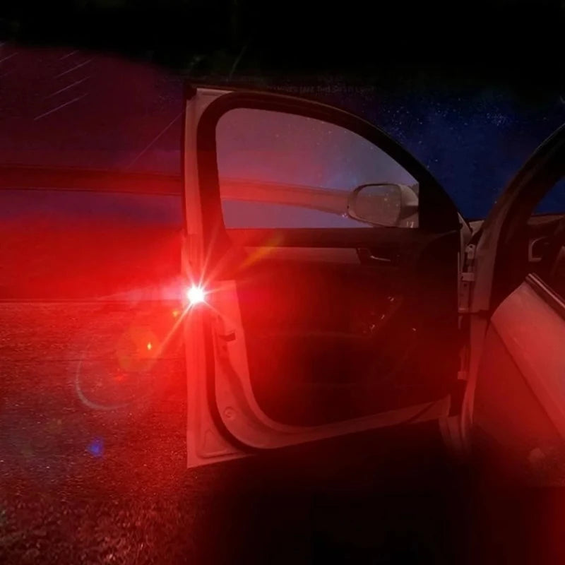 Car Door Light Warning Light Anti Collision Flash Red Wireless Alarm Lamp Strobe Light Turn Signal Parking Light 2025