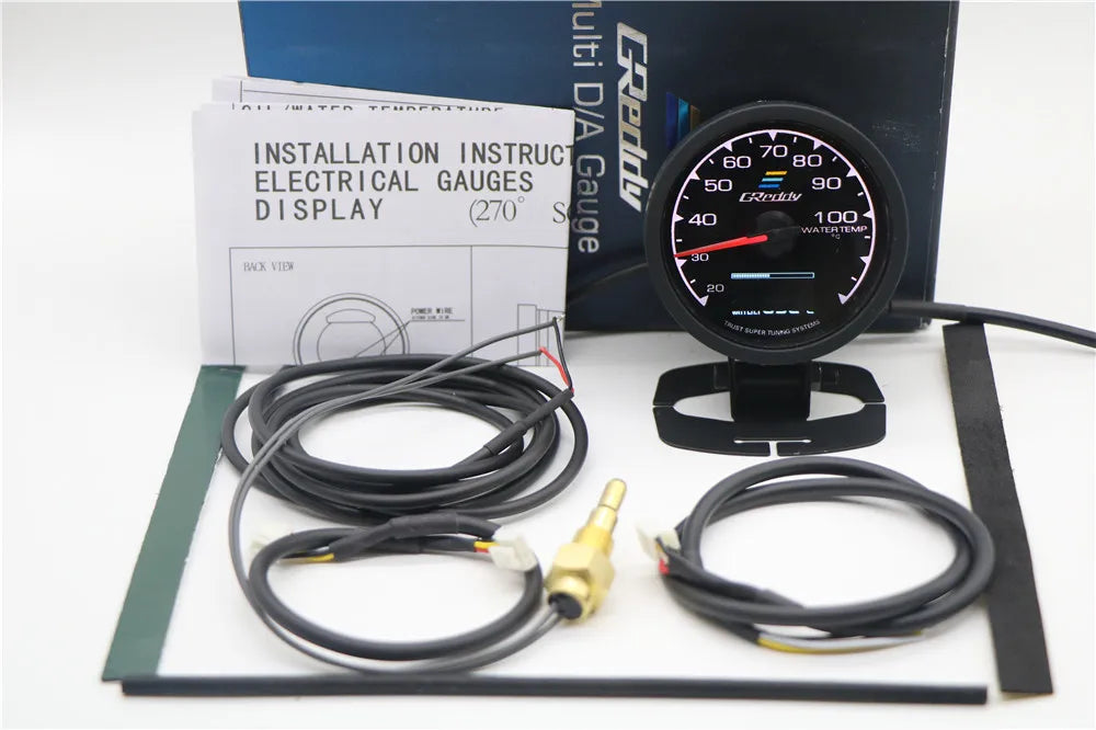 GReddi 7 Color Turbo Boost Gauge | 62mm 2.5 Inch Car Racing Meter with Sensors close-up view