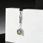 metal Car Mirror Rearview Pendant Auto Interior Decor Pendants Aluminum Wheel With Shock detail view