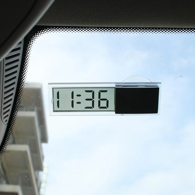 LCD Display Mini Portable Electronic Window Clock with Suction Cup Watch Car Interior Ornament Acces