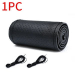 Genuine Leather Steering Wheel Cover For Car Braiding Steering Wheel Protector Covers An detail view