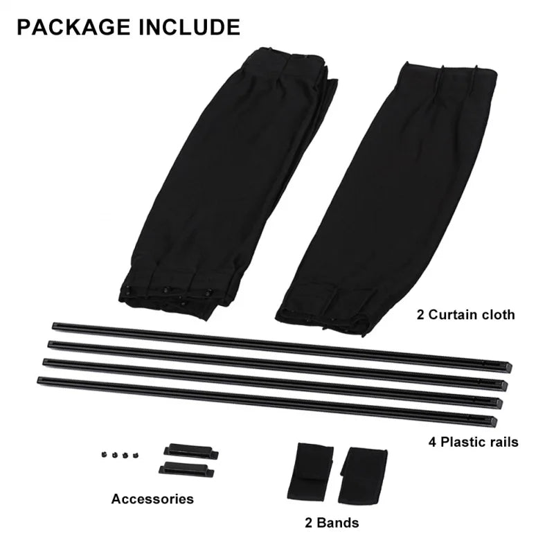 2pcs 50cm Car Sun Shade Side Window Curtain | Foldable UV Protection Auto Accessori additional angle