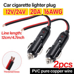Copper Wire High-power 16AWG 12V 24V Auto 20A Car Cigarette Lighter LED Socket Plug Conn detail view