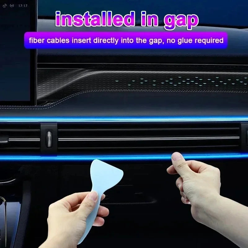 2/3/4/5M Car Interior RGB LED Light Strip USB Fiber Optic Atmosphere Lamp