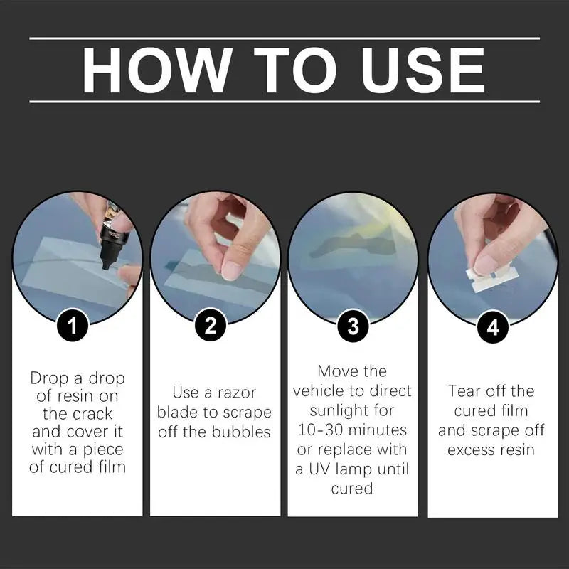 Efficient Automotive Glass Repair Fluid Professional Car Windshield Cracks And Scratch Repair Kit With 20ml Repair Liquid