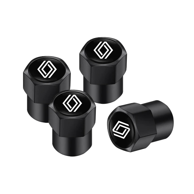 4Pcs Aluminum Alloy Tire Valve Stem Caps for Renault Models | Dust-Proof Car Tire Acc lifestyle view