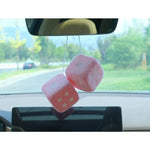 Plush Dice Car Pendant Cute Dice Jewelry Auto Rearview Mirror Hanging Ornament Car additional angle