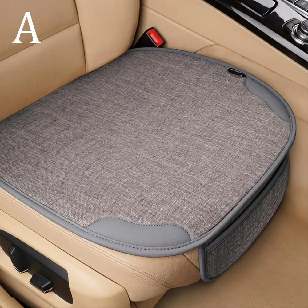 Car Breathable Flax Seat Cover Universal Front Seat Anti Dust Anti Scratch Protector lifestyle view