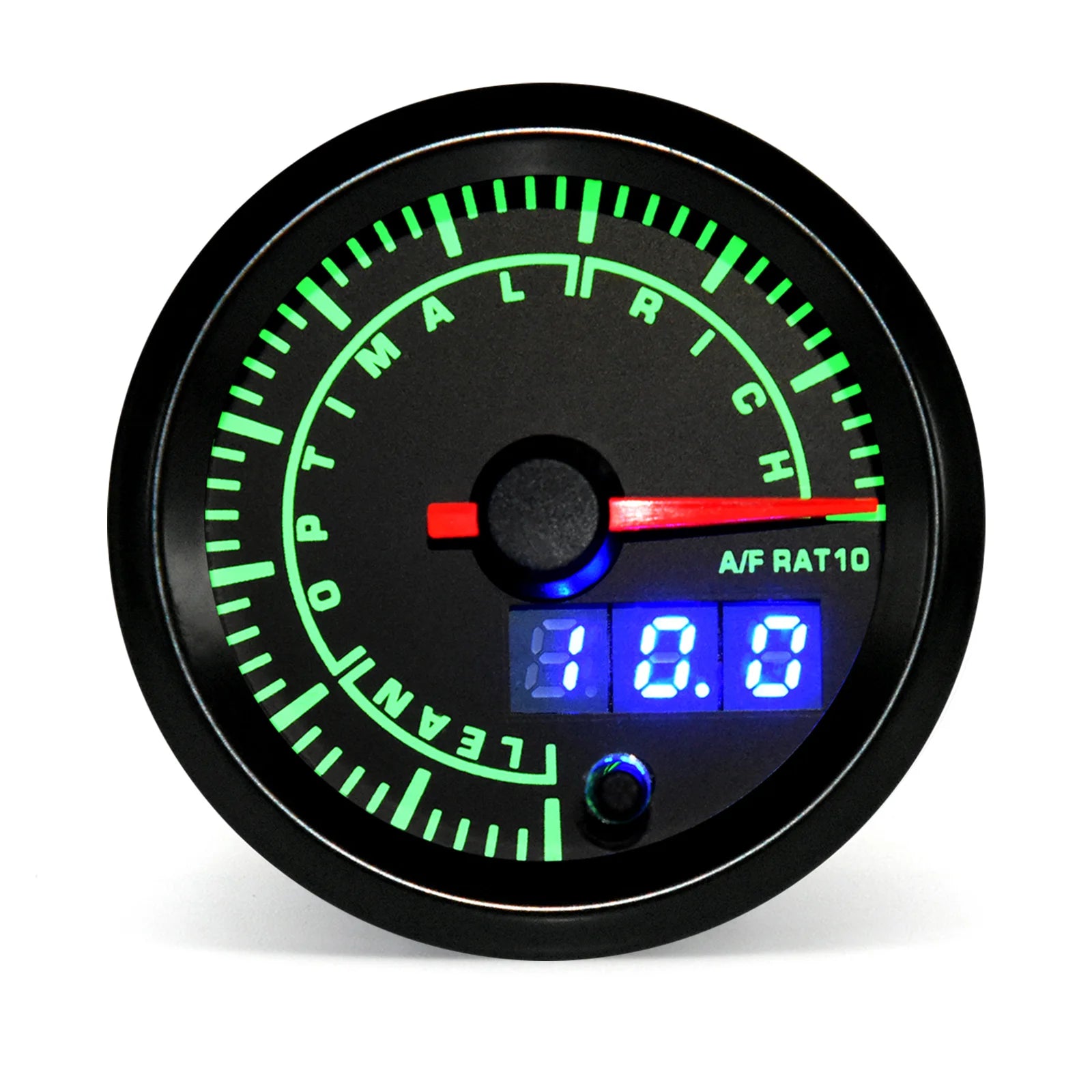 52mm 7 Color LED Dual Display Gauge | Boost PSI BAR Water Oil Temp Pressure Voltmeter close-up view