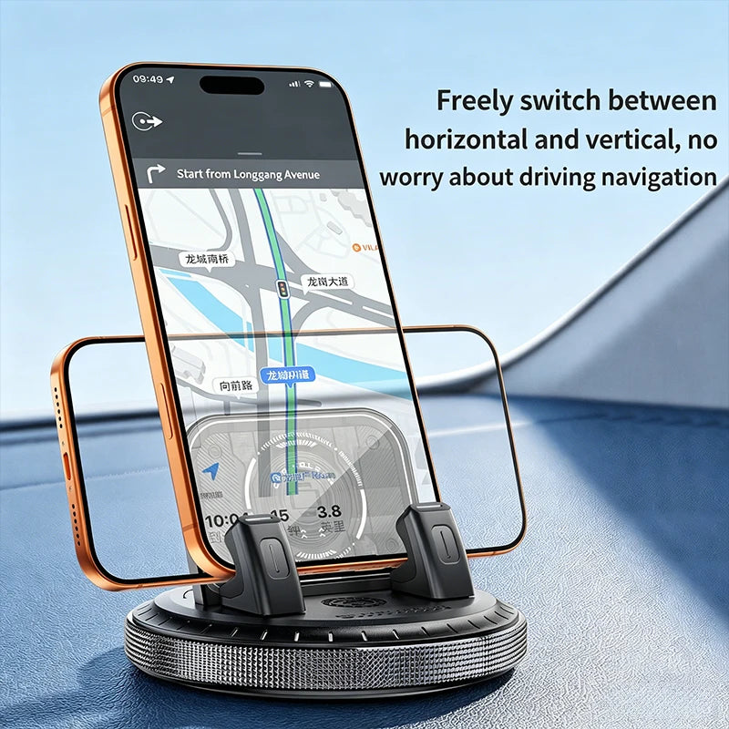Lcars New Car Phone Holder, 360-Degree Rotating Adjustable Dashboard Mount, Stable Anti-Slip Support for Phone Navigation and Entertainment
