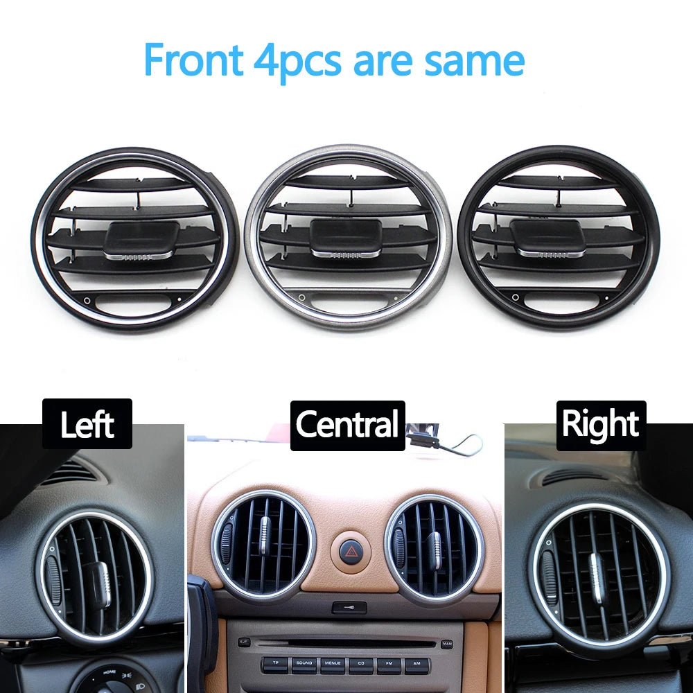 Car Front Dashboard Air Conditioner AC Vent Grille Outlet Panel For Porsche Boxster Cayman 987 2006 2007 2008 2009 2010-2012