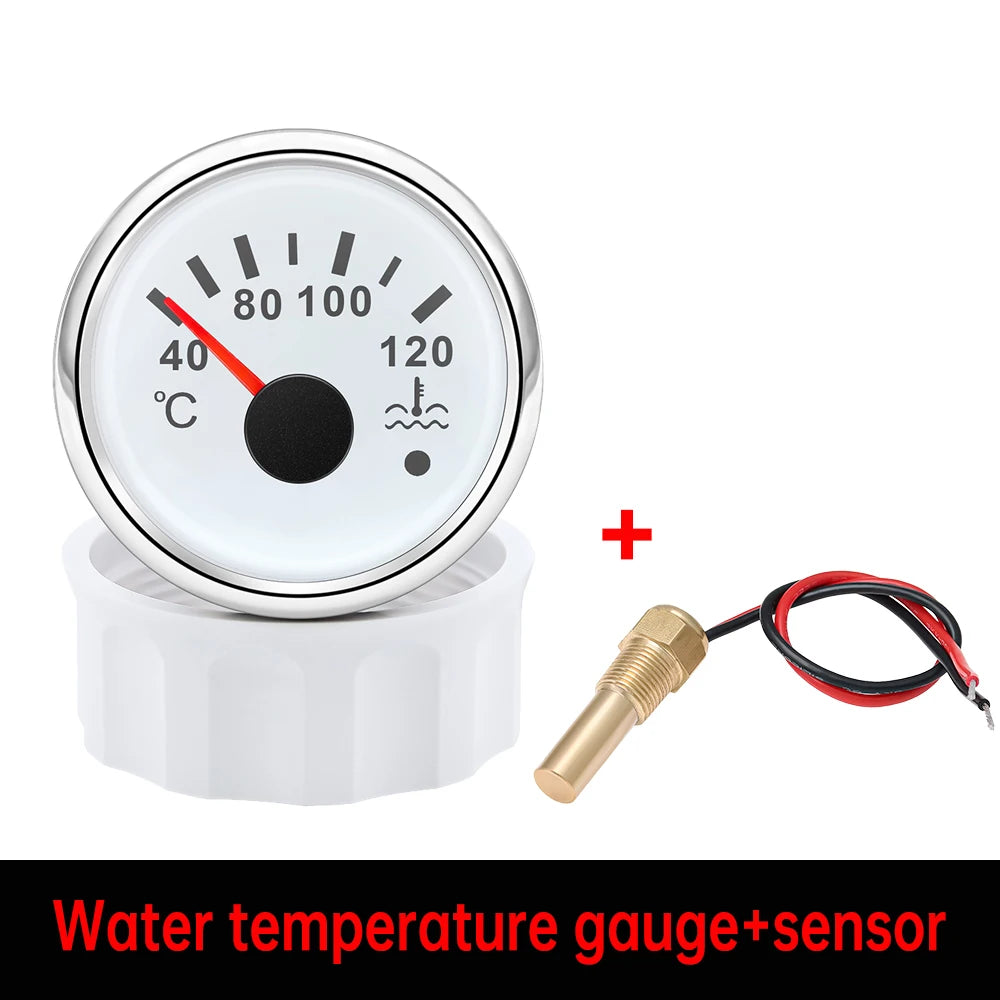 52mm Water Temperature Gauge 40-120Celsius with 7-Color Backlight and Alarm | Car Cool close-up view