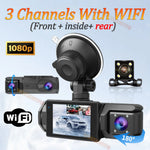 WIFI Dash Cam for Car | 2/3 Channel 1080P Front Rear Video Recorder close-up view