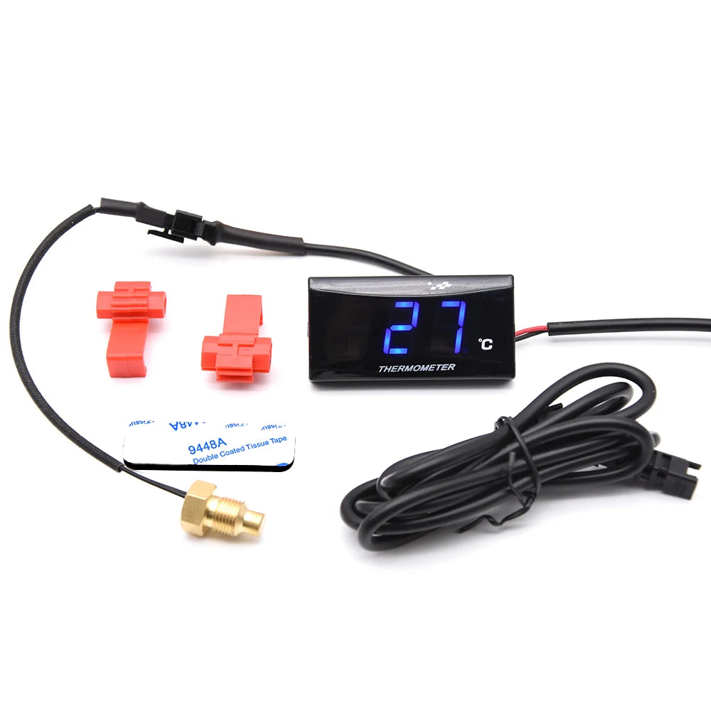Motorcycle Water Temperature Gauge | Koso Style 12V Digital Thermometer for XMAX250 NM close-up view