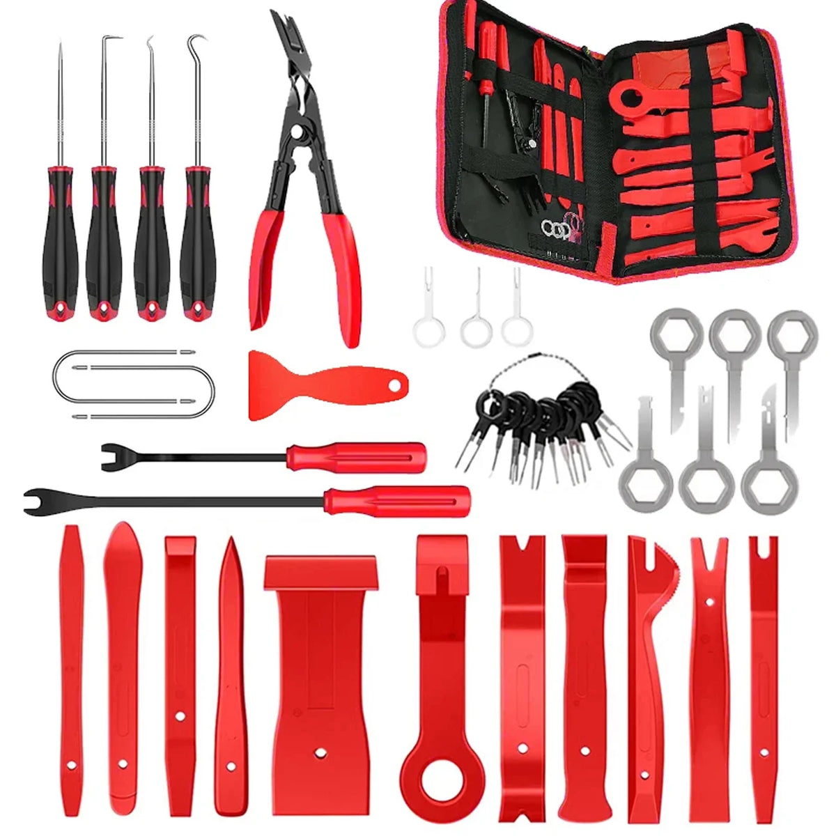 43pcs Hand Tool Set Pry Disassembly Tool Interior Door Clip Panel Trim Dashboard Remov close-up view