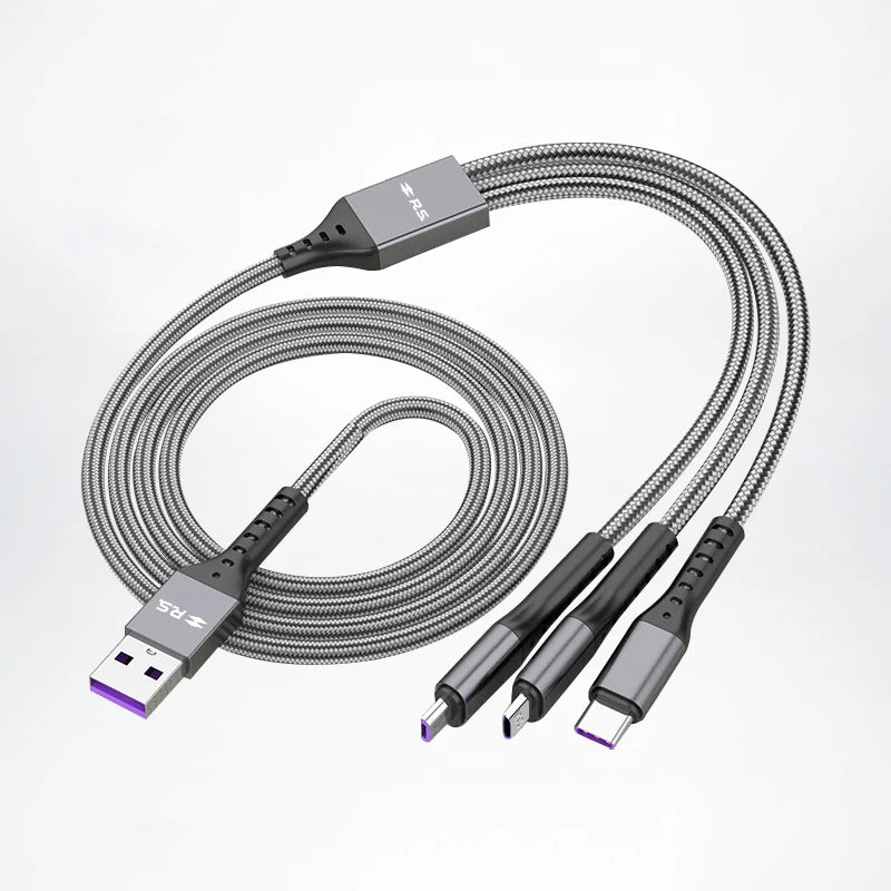 USB Car Charger with Data Cable | 3-in-1 Fast Charging Kit for Renault Models close-up view