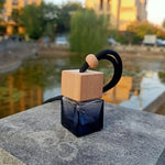 Square Glass Car Perfume Bottle Pendant | Empty Essential Oil Diffuser alternate view