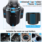 Adjustable Cup Holder Phone Mount | Universal Car Truck Golf Cart Accessory close-up view