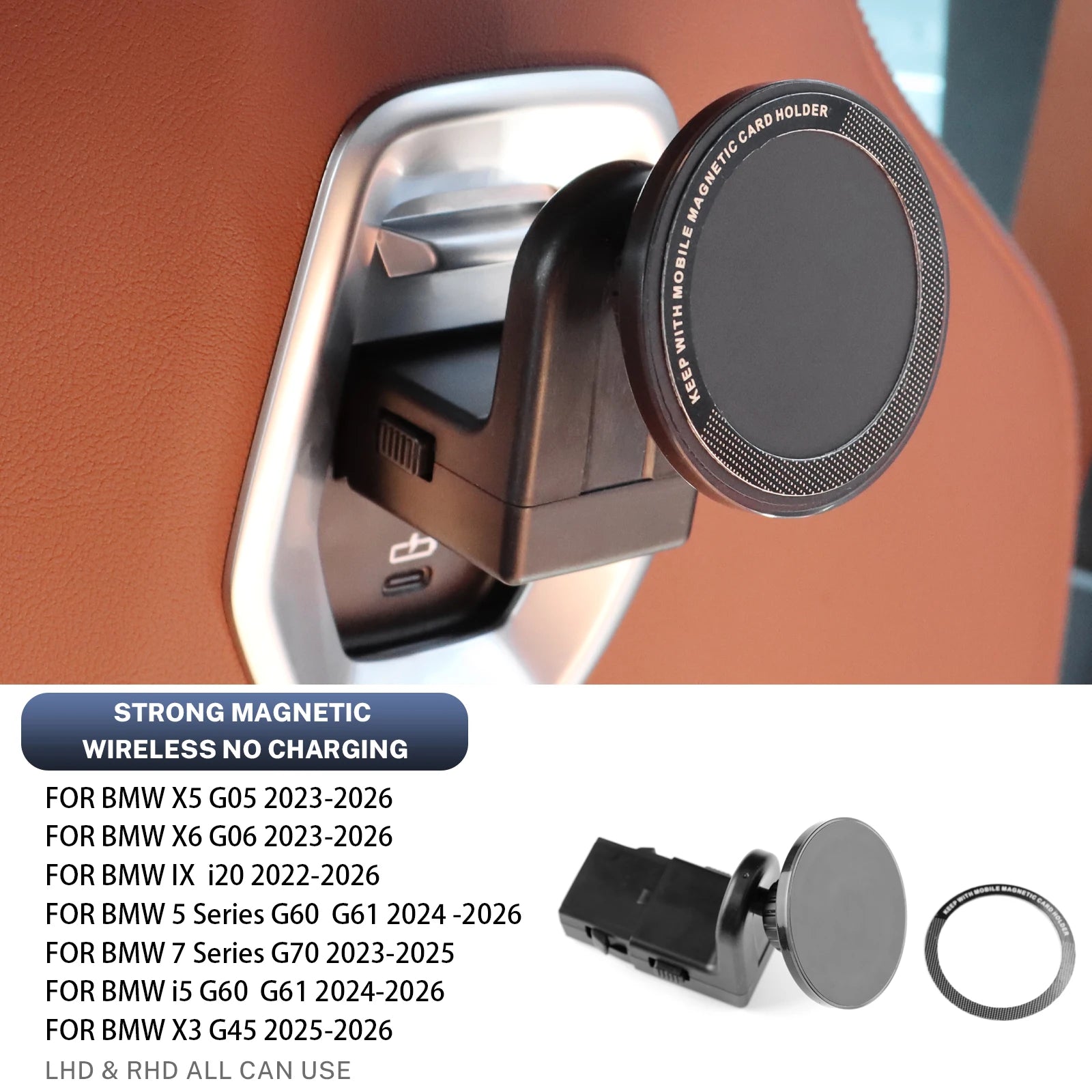 For BMW X3 X5 X6 5 Series 7 Series 2025 G45 IX i5 G60 G05 G06 G61 Rear Seat Magnetic for iPad Phone Holder Bracket Mount