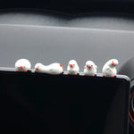 5 PCS Set of Flat Duck Car Ornaments, Complete Set of Cute Duck Decorations, Center Scre detail view