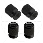 For Leon Racing Flag Emblem 5F MK2 MK3 FR VZ5 Race Flag 4Pcs Aluminum Car Tire Valve Cap detail view
