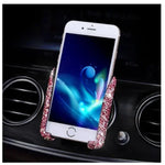 Car Phone Holder for Car Air Vent Diamond Crystal Clip Mount Mobile Phone Stand Bra additional angle