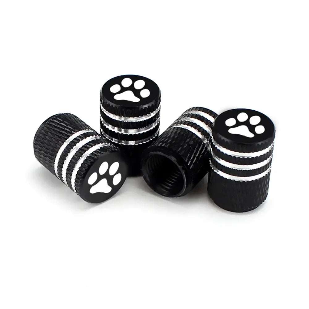 DSYCAR 4Pcs Bear's Paw Tire Stem Valve Caps | Aluminum Alloy Dustproof Car Tire Valve alternate view