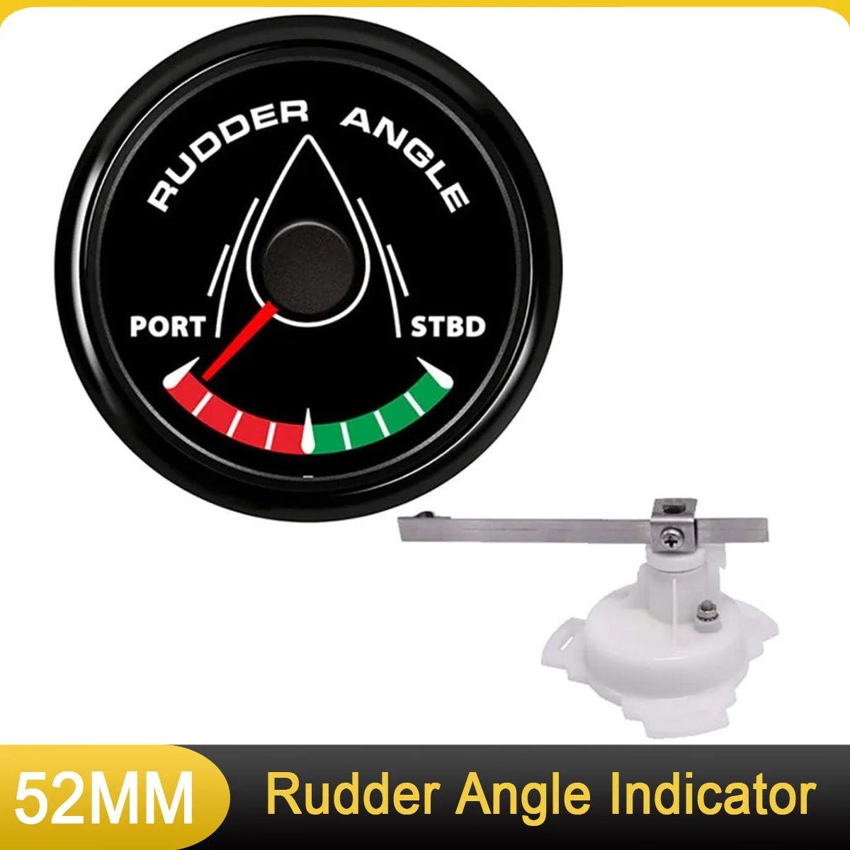 52MM Rudder Position Indicator with Sensor | Waterproof Rudder Angle Display 0-190 Ohm for Boat Yach