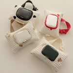 Car Tissue Box Hanging Cartoon Embroidery Bear Seat Back Baby Stroller Diaper Storage