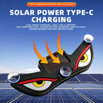 1PCS Solar Power Devil’s Eye Car Window Ambient Light With Suction Cup USB-C Rechargeable Eye Shaped Flashing Warning Lamp