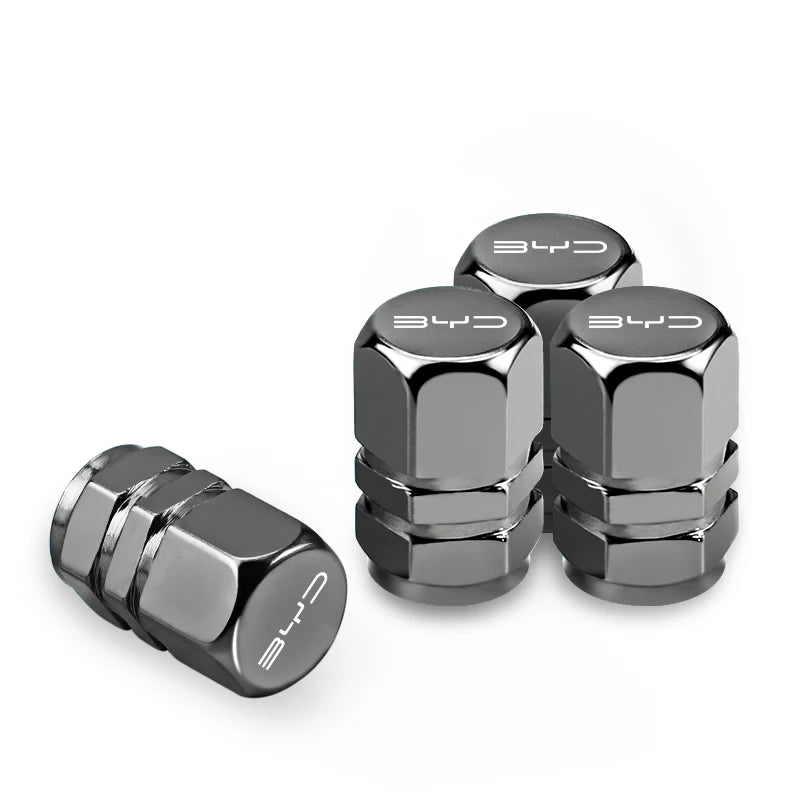 4Pcs Aluminum Alloy Tire Valve Caps for BYD Models | Waterproof Dustproof Cover Set alternate view
