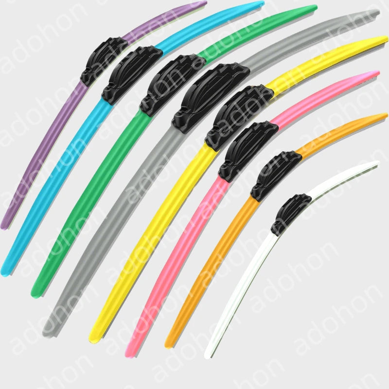 Colorful Frameless Wiper Blades | Universal Push Button 19mm additional angle