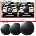 Universal Spare Tire PVC Leather Cover 14" 15" 16" 17" Inch | Black Spare Wheel Tire Cover Bag Pouch