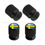 For Sweden Swedish Flag Union Jack Britain Flag Emblem 4Pcs Aluminum Motorcycle Car Ti close-up view